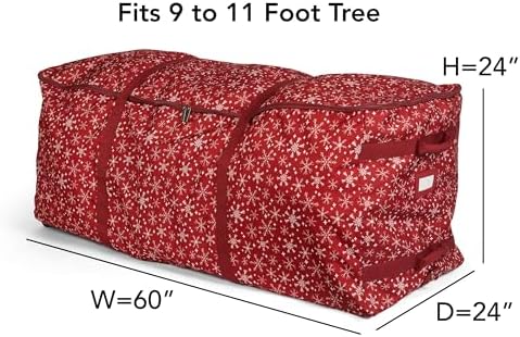 Covermates Christmas Tree Rolling Cinch Bag, 9-11 ft Trees, Red Snowflake