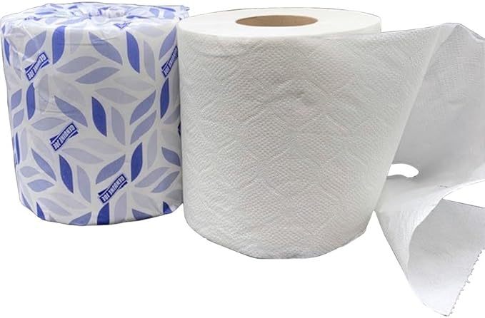 Genuine Joe Embossed Bath Tissue, 2-Ply, Septic Safe, Individually Wrapped, 4" x 3.75", 400 Sheets/Roll, 24 Count