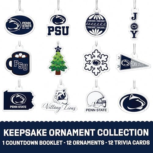 Penn State Nittany Lions 12-Day Ornament Advent Calendar Football PSU Gift