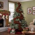 Thiccywoov 9 ft Velvet Christmas Ball Garland Ornament, Brown