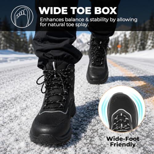 Men's Winter Boots Insulated Warm Lined Wide Toe Box Snow Boots