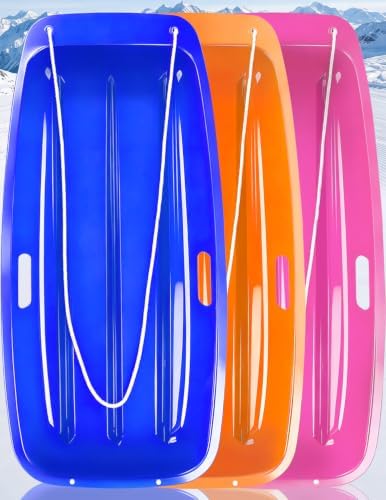 Snow Sled for Kids and Adult, Toboggan Sled with Plastic Cold-Resistant 35"
