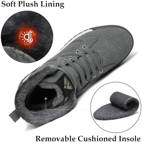 Mishansha Men's Winter Snow Boots Warm Lined Outdoor Hiking Boots