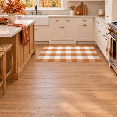Caramel Buffalo Plaid Rug 4 x 6 for Spacious Front Porch Entryway