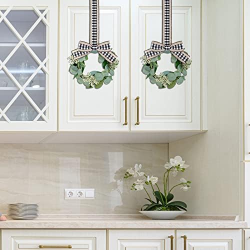 Syhood 2 Pcs 9 Inch Mini Artificial Eucalyptus Wreaths
