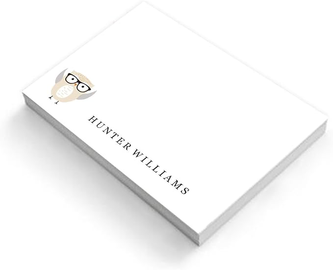 Custom Woodland Creature Owl Design Post It Notes - Set of 6-50 Sheets per Post It Note. Size of Each: 3 in x 4in. Made in The USA
