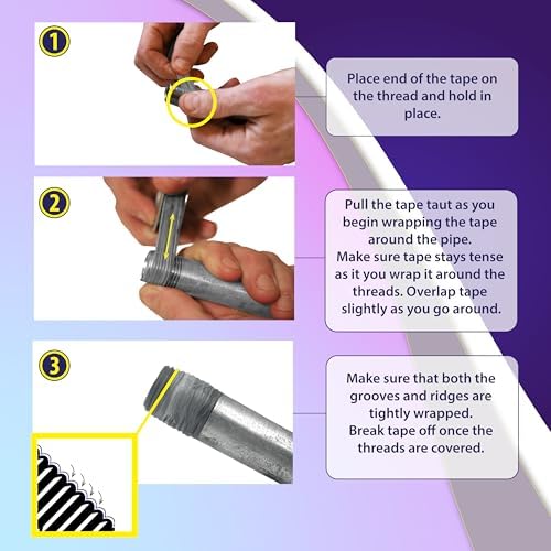 Gasoila Nickel PTFE Thread Seal Tape – Professional-Grade, 1 Inch x 520 Inch, High-Density Thread Tape for Stainless Steel Pipes– Leak-Proof Seal, Non-Toxic