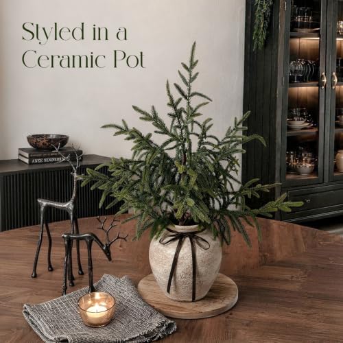 Christmas Decorations - 24" Real Touch Artificial Pine Tree in Black Pot