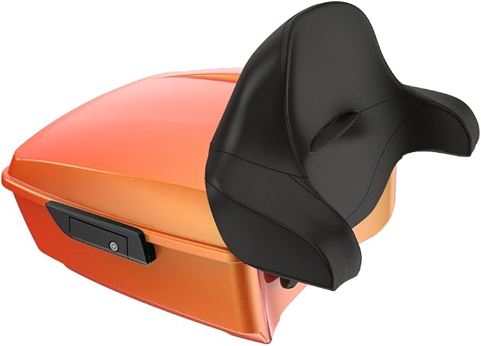 Advanblack Road Glide Tour Trunk Pack Tequila Sunrise King Tour Trunk Pack Luggage +Wrap-Around Backrest Pad for '97-'25 Harley Touring Road King Street Glide Electra Glide CVO Models