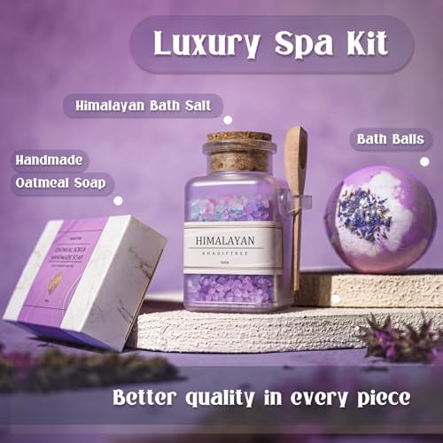 AHAGIFTREE Gift Baskets For Women,12PC Birthday Gifts,Mother's Day Thinking Of you Gifts for Women,Care Package,Grief,Sympathy,thank you,Condolences (Purple)