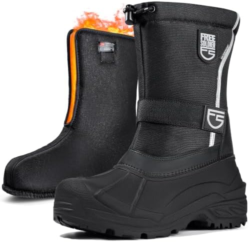 FREE SOLDIER Men's Waterproof Winter Shell Snow Boots with Removable Liner