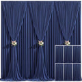 6 Panels Navy Blue Backdrop Curtain for Parties Wrinkle Free Photo Curtains Backdrop Drapes Fabric Decoration for Wedding Birthday Party Baby Shower 30ft(W) x 10ft(H)