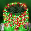 Ollny Christmas Lights, 1000LED 328FT Long Christmas Tree Lights with 8 Modes Remote Timer IP44 Waterproof, Outdoor String Lights for Tree House Yard Outside Xmas Decorations (Red+Green)