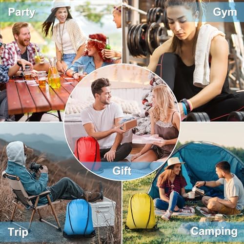 Kuhome 60Pcs Drawstring Backpacks Bulk String Bag Cinch Sack Pack Storage Knapsack Polyester Gift Bags Sports Drawstring Bags for Trip Gym Party Bags(20 Colors)
