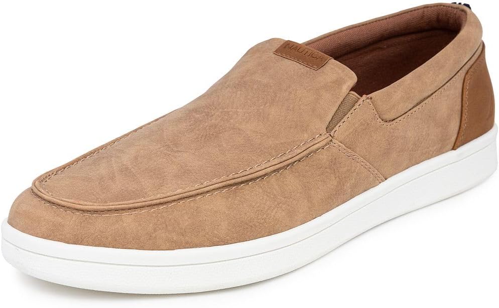 Nautica Men's Slip-On Loafers Casual Moc Toe Sneakers Boat Shoes Slipper for Men – Lightweight & Comfortable - Derwin