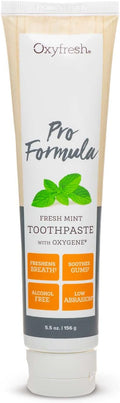 Oxyfresh Pro Formula Fresh Mint Toothpaste – Gentle Low Abrasion - Cosmetic Fluoride Free - for Bad Breath, Sensitive Teeth and Gums with Natural Essential Oils - 5.5 oz | Gentle Low Abrasion – Cosmetic Fluoride Free Formula – Perfect for Sensitive Tee...