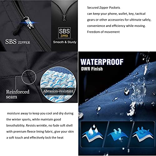 Men's hiking Snow Pants Skiing Winter Insulated Fleece lined Outdoor Water Repellent camping,walking,fishing