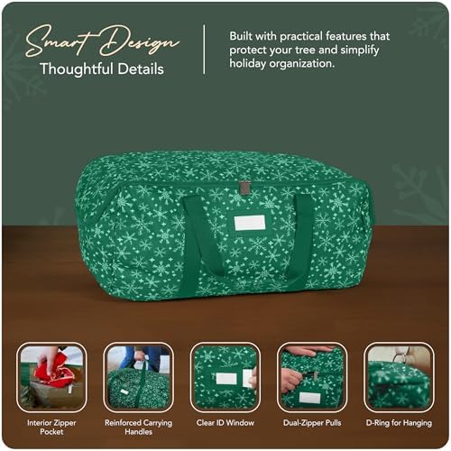 Covermates Christmas Tree Storage Bag, Fits 3 ft Trees, Green Snowflake