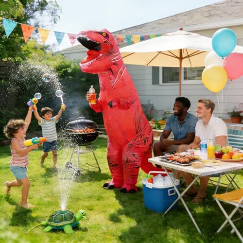 Funny Inflatable Dinosaur Costume for Adult and Kids,Blow Up Dinosaur Costume for Halloween Cosplay Party
