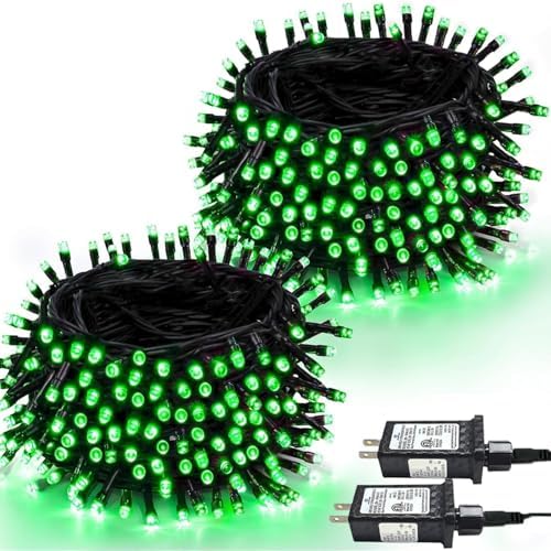 2 Pack 200 LED Christmas Lights 13 Modes Extendable Christmas Tree Lights