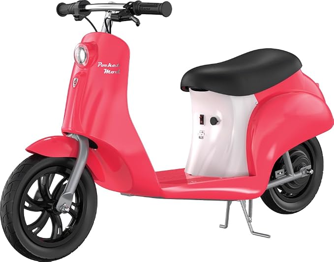 Razor Pocket Mod Classic Miniature Euro-Style Electric Scooter for Ages 8+, Vintage-Inspired Design, High/Low Speed Switch, Up to 80 Minutes Ride Time