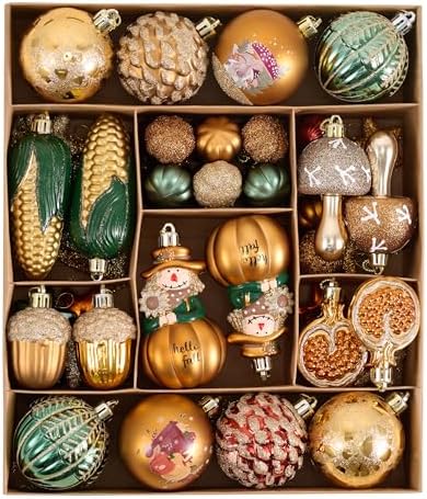 Valery Madelyn 55ct Fall Ornaments Shatterproof Tree Decorations for Home