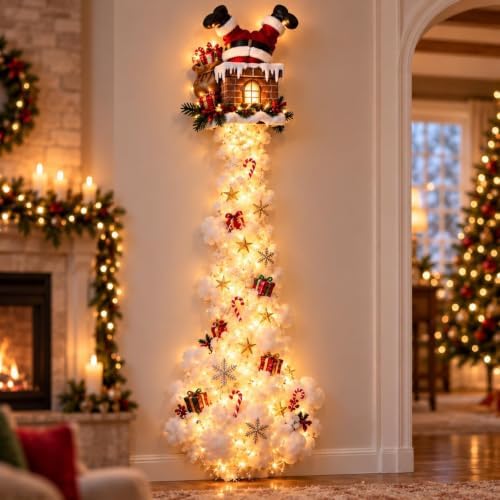 Christmas Magic Trail Wall Light, Santa Sleigh Reindeer Hanging Decoration