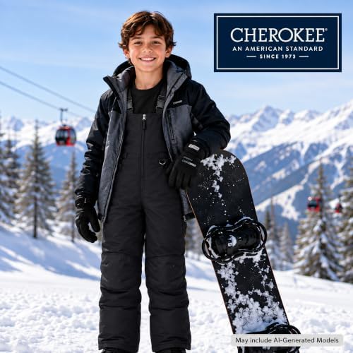 Cherokee Kids Snow Bibs - Insulated Ski Pants Overalls for Boys and Girls