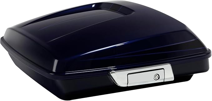 5.5" Razor Motorcycle Trunk W/Latch Key Fit For Harley 2014-2025 Touring CVO Road King Street Glide Electra Glide Ultra Limited Pack Zephyr Blue/Black Sunglo