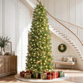 SHareconn Prelit Artificial Pencil Christmas Tree 9FT & Warm White Lights