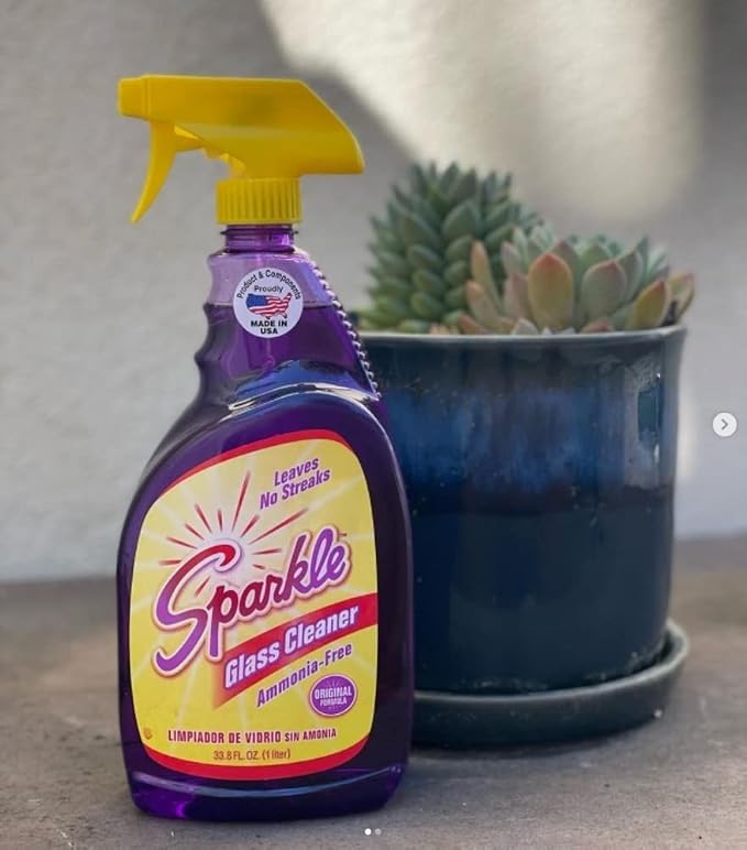 Sparkle Glass Cleaner Spray, Ammonia-Free Original Formula Glass Cleaner, Leaves No Streaks (33.8 Fl Oz, Pack of 3)