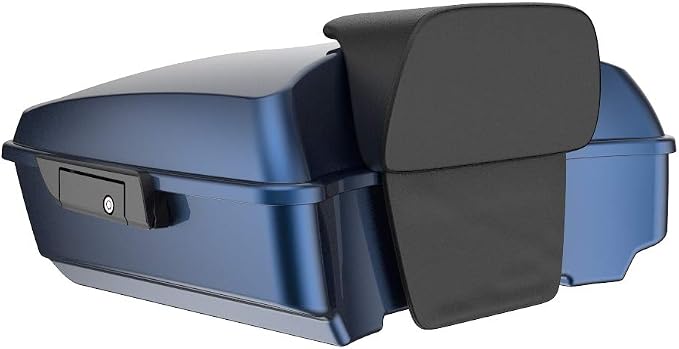 Advanblack Road Glide Tour Trunk Pack Big Blue Pearl Chopped Tour Trunk Pack Backrest Pad for '97-'25 Harley Touring Road King Street Glide Electra Glide CVO models