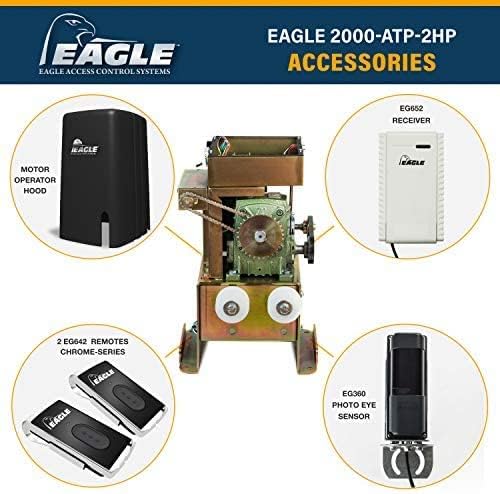 Eagle 2000-APT-DM is Used for High Traffic Applications gate up to 50' & 3000lbs Capacity Fail-Secure Industrial Sliding Gate Opener (Crank to Open).