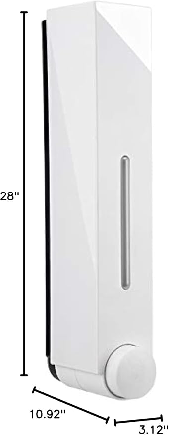 Liquid Soap Dispenser Wall Mount, 1 Chamber Bathroom Shower Pump Dispenser,Press Manually Lotion Soap Dispenser Use for Shampoo, Soap, Conditioner, Shower Gel, for Bathroom Kitchen Hotel (White)