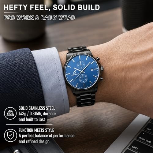 Stylish Stainless Steel Men's Watches with Functional Chronograph Subdials