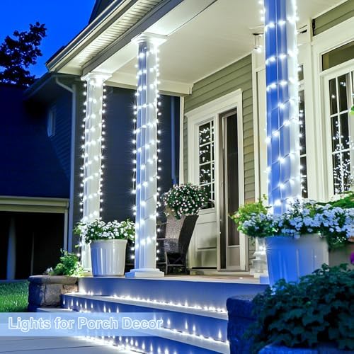JMEXSUSS 1000 LED White Christmas String Lights Outdoor with Remote