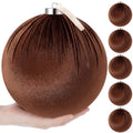 Weysat 6 PCS 8" Extra Large Velvet Christmas Ball Ornaments, Brown