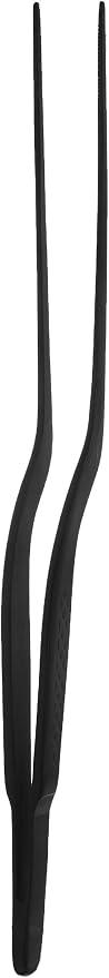 Mercer Culinary 18-8 Stainless Steel Precision Plus Chef Plating Tong, Offset, 6-1/2 Inch Tip, Matte Black