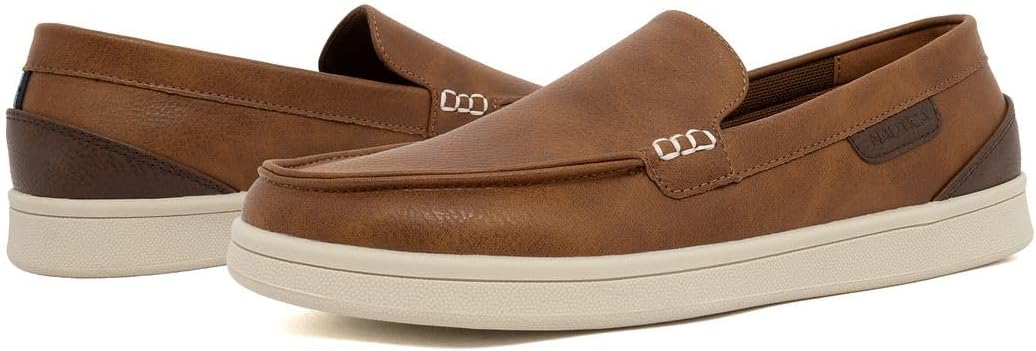 Nautica Men's Slip-On Loafers Casual Moc Toe Sneakers Boat Shoes Slipper for Men – Lightweight & Comfortable - Derwin