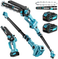 TIETOC 2-in-1 Brushless Pole Saw for Tree Trimming – 8/6" Mini Electric Chainsaw with 2×4000mAh Batteries, Auto Oiling, Tool-Free Adjustment,Cordless Battery Powered Saw for Home Garden Branch Cutting