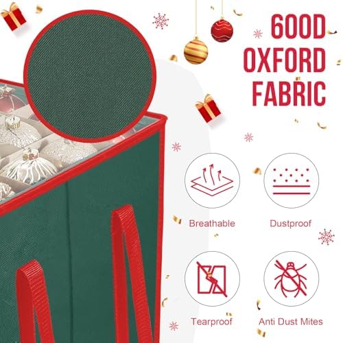 Christmas Ornament Storage Box,5 Tier Holds Up to 100-3” Holiday Décor