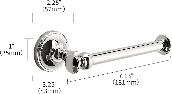 khtumeware Toilet Paper Holder Vibrant Polished Nickel Tissue Roll Holder for Bathroom Organization and Storage Single Post Toilet Tissue Holder Wall Bathroom Accessories (1-Pack)