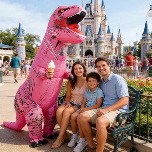 Funny Inflatable Dinosaur Costume for Adult and Kids,Blow Up Dinosaur Costume for Halloween Cosplay Party