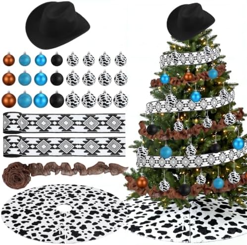 Sosation 29 Pcs Modern Western Christmas Tree Decor Complete Set