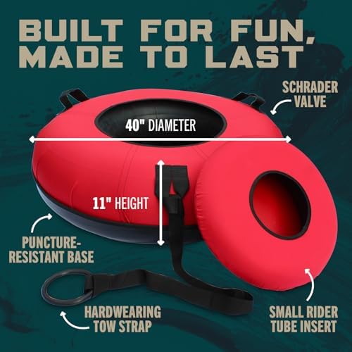 Flexible Flyer 40" Commercial-Grade Winter Snow Tube with Pull Strap