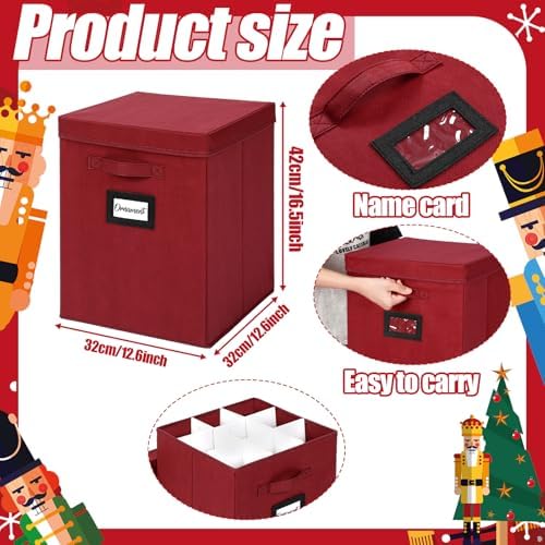 2 Pcs 16 Inch Large Christmas Nutcracker Storage Box, 18ct Organizer