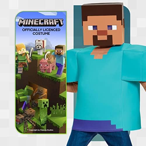 Disguise Minecraft Steve Classic Costume, Officially Licensed Minecraft Costume for Boys