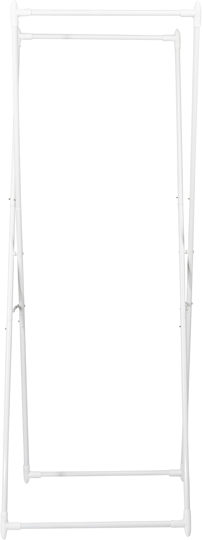 Household Essentials Valet Folding Clothes Rack, Strong Metal X-Frame, Chic Design, Great for Guest and Dressing Rooms, Portable and Easy to Use, Folds Flat, White