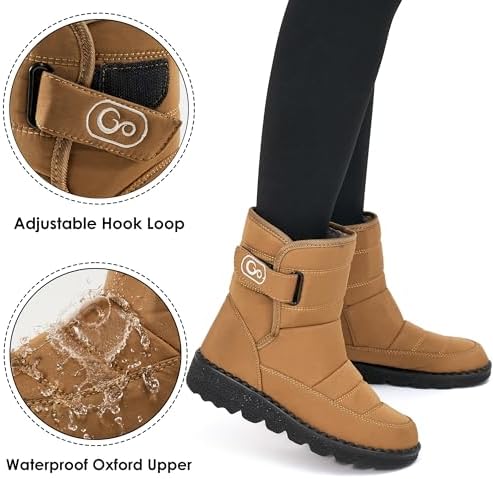 Ablanczoom Womens Winter Snow Boots with Warm Fur Lining Comfortable Booties Non Slip Waterproof Outdoor Shoes