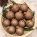 Yunlly 18 Pcs Neutral Christmas Ball Ornaments Textured Xmas Tree Decor Set
